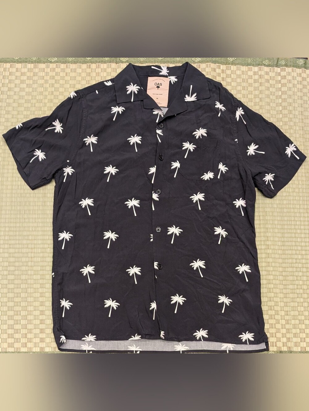 OAS The Cuba Shirt Palm Pattern Men's Size Medium